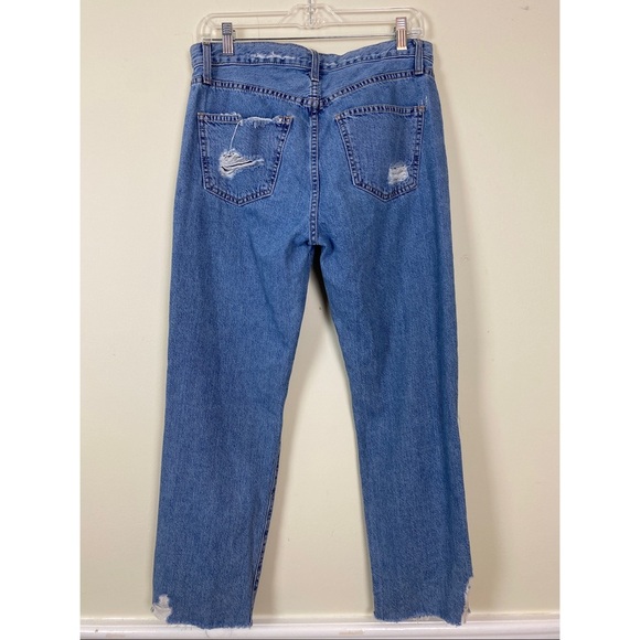 Current/Elliott The Original Straight Prep Destroy Cut Hem Denim Jeans Womens 28 - Picture 7 of 11